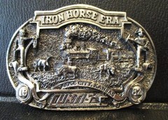 Curtis Machine Company Dodge City Kansas Iron Horse Train Era Belt Buckle 1982