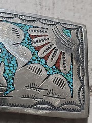 Belt Buckle Lot Of 6 Western & Misc Buckles Turquoise Coral #5407
