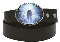 Wolf Belt Buckle – Native American Spirit Animal Handmade Buckle – 633