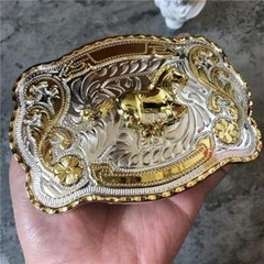 Rock Bull Ride Long Rodeo Huge Rodeo Big Cowboy Texas Western Shine Belt Buckle