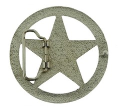 New Men Women CowboyTexas Star Belt buckle Silver Metal Iced Style Rhinestones