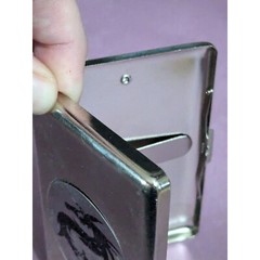 Dragon Belt Buckle Business Card Holder 3.5×2.5 inches Some wear to logo