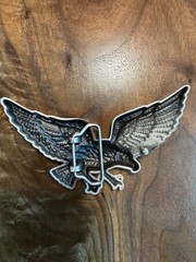 Bald Eagle Belt Buckle Flying Bird Brass Metal Vintage Rare Father’s Day Gift