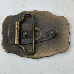 Vintage Oden Inc Brass Belt Buckle &lsquo;Rob&rsquo; Name Western Scalloped Ornate Antique