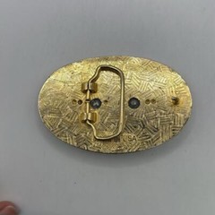 Vintage Gold Tone Black Bald Eagle Bird Belt Buckle Made In USA