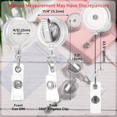 Metal Sturdy Portable Lightweight Transparent Rotatable Metal Clip ID Badge Reel