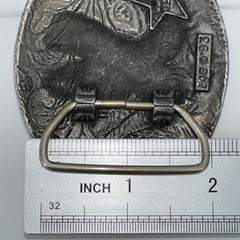 Vtg EGE Belt Buckle 3.5&Prime; Oval Flying Eagle Western USA Cutwork Metal Alloy