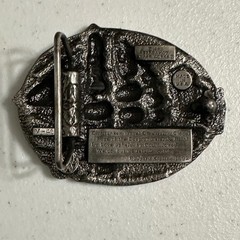 Bergamot Brass Works 1983 3D Sailing Clipper Ship Belt Buckle Enamel VTG Rudyard