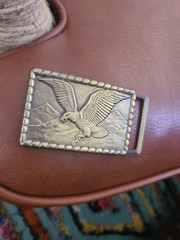 Vintage Gold Eagle Belt Buckle 3×2 Unmarked