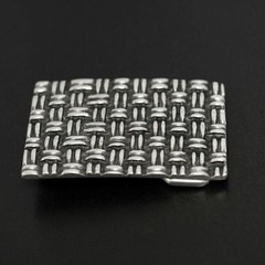 Textured Belt Buckle in Antique Silver with Raised Braid Pattern