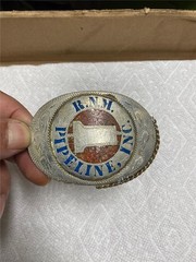 Very Old R.N.M. Pipeline, INC. Belt Buckle, Handcrafted AS IS