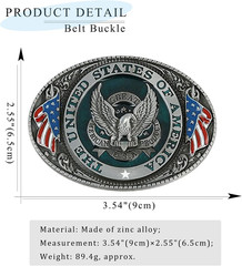 The United State of American Flag Belt Buckle Patriotic Eagle Western Cowboy Buc