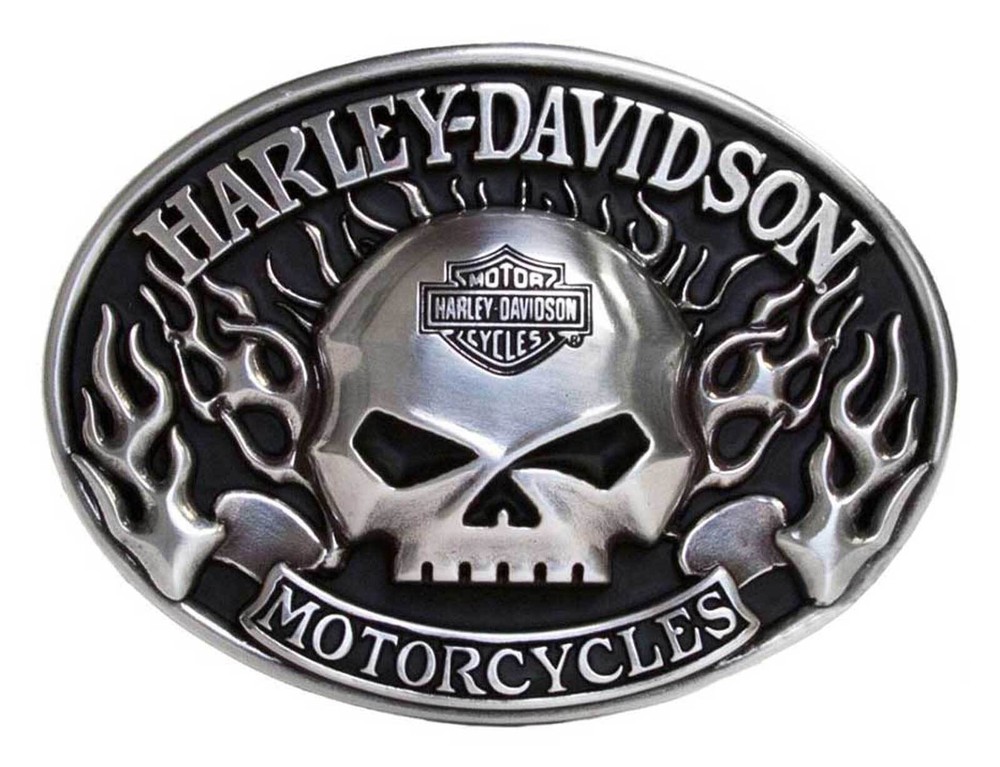 Harley-Davidson Men&rsquo;s Immunity Skull Belt Buckle, Antique Nickel Finish