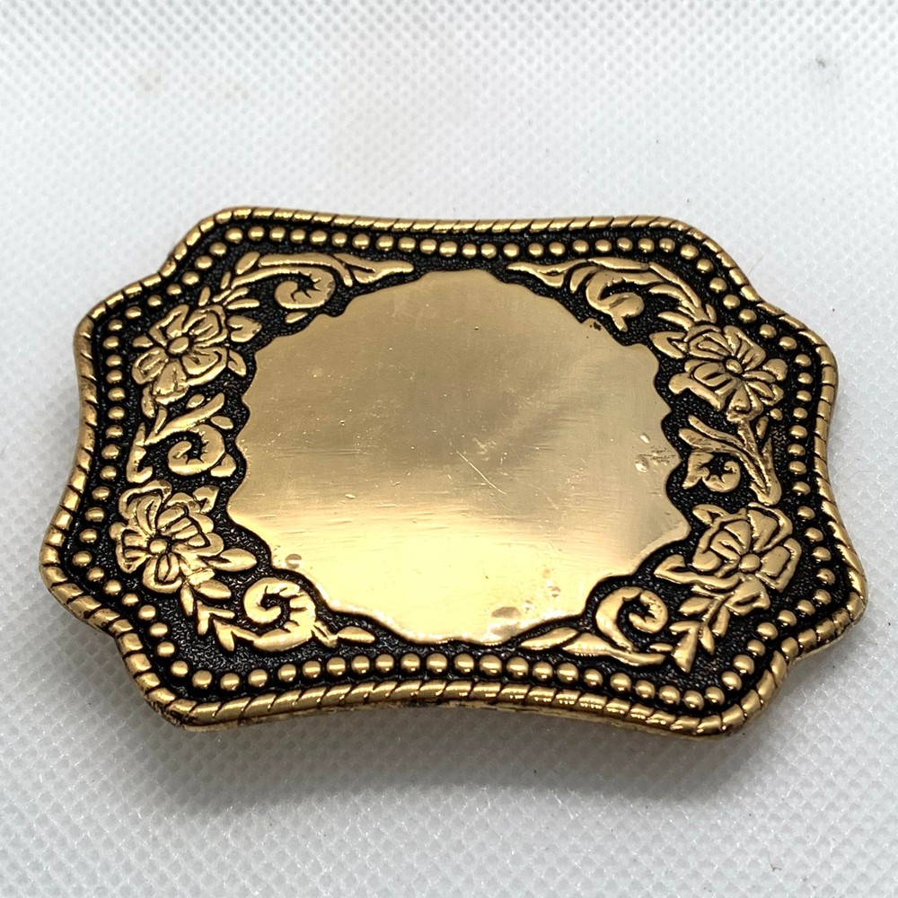 Black & Gold Mafco Mirror Western Style Belt Buckle