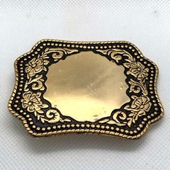 Black & Gold Mafco Mirror Western Style Belt Buckle