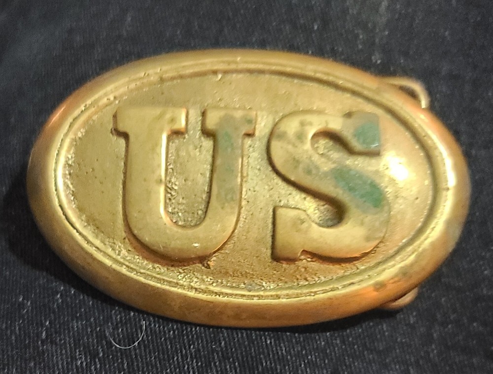 Antique Style Military Civil War Union Soldier US Belt Buckle Plate SOLID Brass
