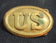 Antique Style Military Civil War Union Soldier US Belt Buckle Plate SOLID Brass