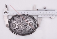 51MM Vintage Silver Cowboy Ranger Floral Carved Western Belt Buckle fit 2&Prime; Strap
