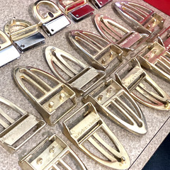 Geometric Belt Buckle non magnetic shiny metal Brass lot 2.5&Prime; x 1 3/8&Prime;