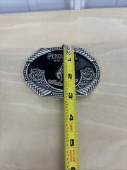 2020 Pendleton Whisky Let&rsquo;er Buck Black Silver Enamel Metal Belt Buckle MS