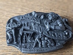 Vtg American Oil Worker Belt Buckle Commemorative Limited Edition &rsquo;89 12 of 5000