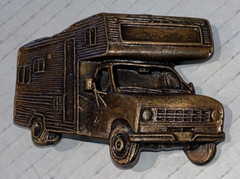 Vintage, FORD TRAVEL TRAILER / CAMPER, Metal Belt Buckle