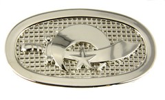 4030328 Polished Silver Tone Shriner Belt Buckle Shrine Scimitar Crescent Star