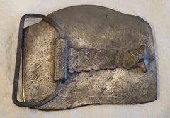 BELT BUCKLE OLD TRUCKERS NEVER DIE PETERBUILT *RARE*VINTAGE U.S.A. Pewter # 540