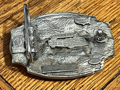 VINTAGE FIRE FIGHTER BELT BUCKLE 1989 ARROYO GRANDE RED USA AG-13