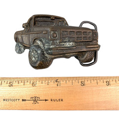 Vintage Unbranded Truck 3D Metal Belt Buckle