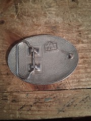Vintage Eagle Belt Buckle Black Silver Tone Oval Rockmount