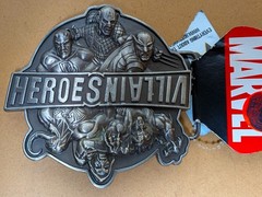 Marvel Heroes & Villains Brass Belt Buckle – Flip Design – New w/ Tags