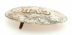 Sterling Silver The Westerner Reno Nevada Belt Buckle GVR Gold Overlay