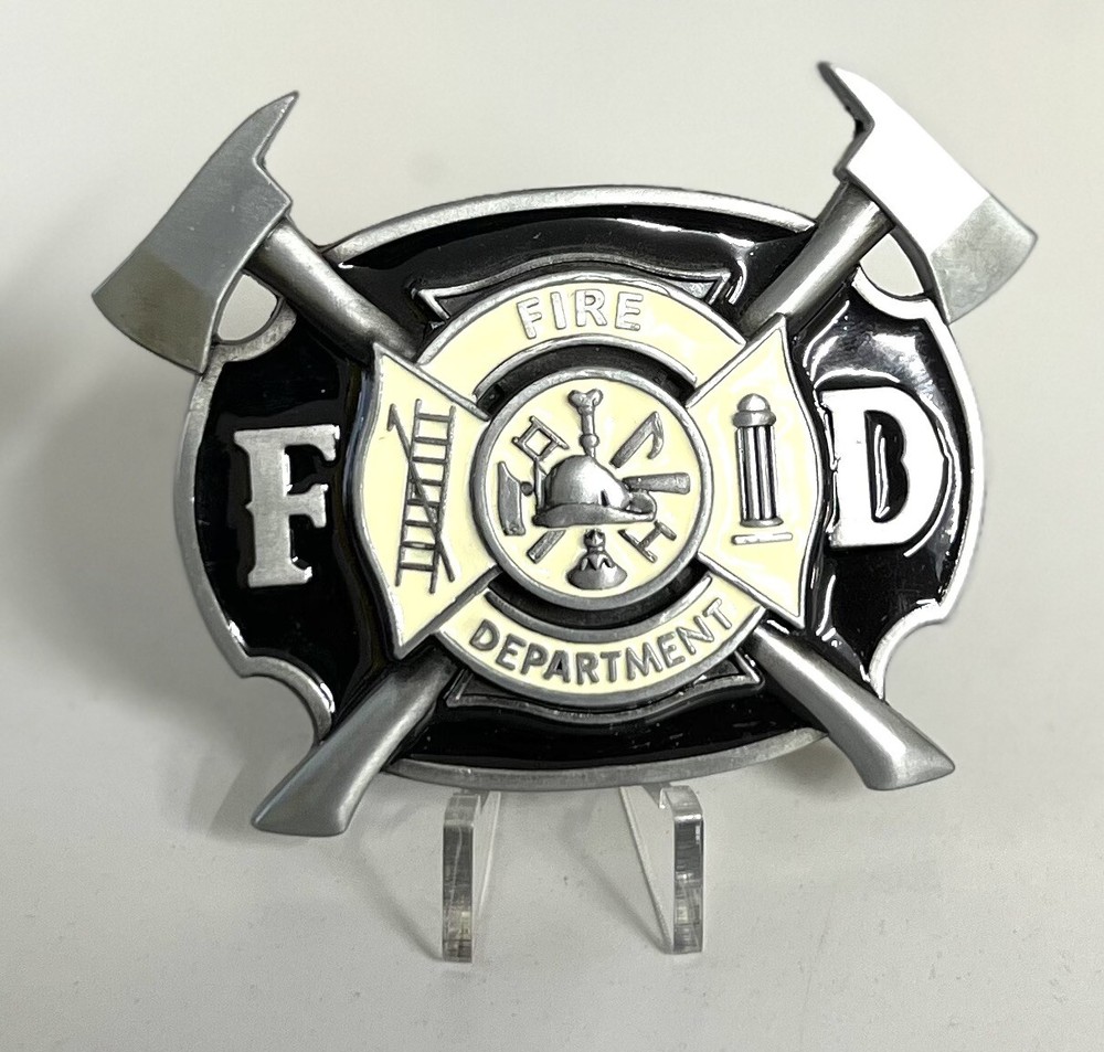 Enameled Fire Department Belt Buckle – USA Seller!