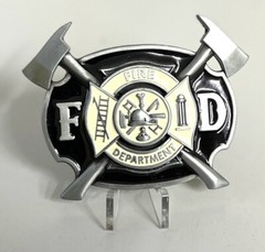Enameled Fire Department Belt Buckle – USA Seller!