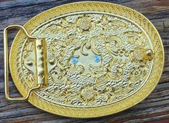 NEW BULL HEAD LONG HORN GOLD SILVER SHINE WESTERN COWBOY RODEO BELT BUCKLE