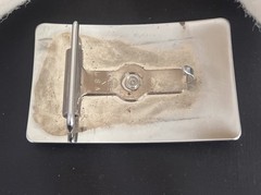 Vintage Diesel Semi Truck Trucker Belt Buckle Mirrored Rectangle 2 X 3.25 USA