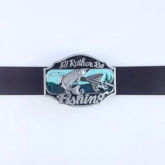 Vintage Style Rather Be Fishing Fish Belt Buckle also Stock in US
