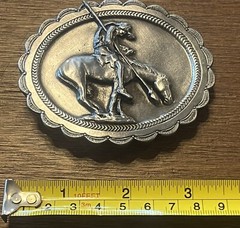 Vintage 1982 End of the Trail Indian Horse Belt Buckle – Siskiyou