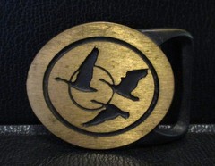 1975 Migration Flying Canadian Geese Belt Buckle Tech Ether Guild Sport Hunting