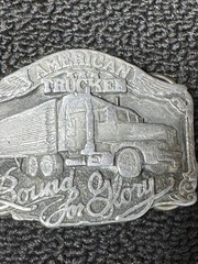 American Trucker Bound For Glory SISKIYOU Co. Men&rsquo;s Belt Buckle Metal Pewter