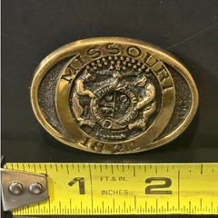 Heritage Mint Missouri 1821 State Seal Belt Buckle Solid Bronze Vintage American