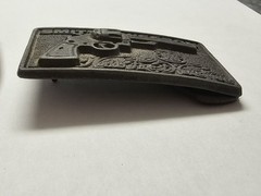 VINTAGE SMITH & WESSON World&rsquo;s Finest Handgun Belt Buckle Brass Pewter #811