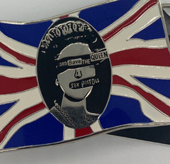 The Sex Pistols GOD SAVE THE QUEEN Union Jack Bravado Belt Buckle Metal New Punk