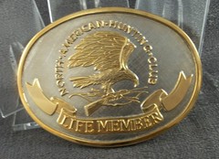North American Hunting Club Belt Buckle – Wings Of Gold – 24K Gold/Rhodium BOX