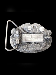 Vintage Canadian Goose Pewter Belt Buckle