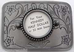 BELT BUCKLES USA Coin Kennedy Half Dollar 1/2 $ Silver Rectangle Screw Mount NEW