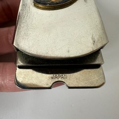 Vintage US Navy Belt Buckle Ready For Sea Enamel Crest Silver Tone Japan
