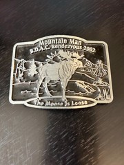 Vintage Collectible Mountain Man BDAC Rendezvous 2002 Moose Belt Buckle
