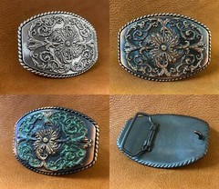 Western Antique Floral Engraved Ornate Belt Buckle Fits 1-1/2&Prime; Belt